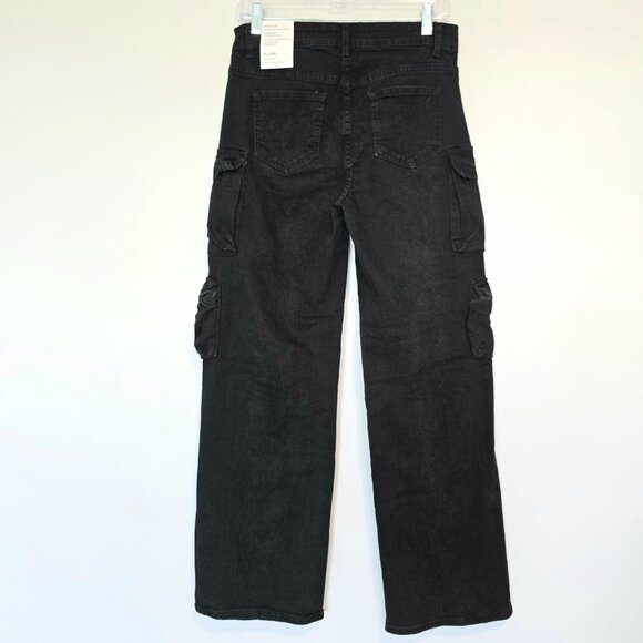 NWT VIP Jeans Wide Leg Cargo Pants Y2K Size J9 Black Streetwear - Picture 2 of 8